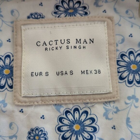 Cactus Man Polo Shirt Men's Small Tan Short Sleeve Shirt Performance - Picture 3 of 5